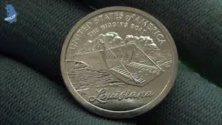 США .1 доллар 2023 года.Денвер. № 19 ДЕСАНТНЫЙ КАТЕР   ЛОДКА ХИГГИНСА.  штат  ЛУИЗИАНА . # 682