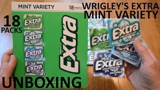 Unboxing Wrigley's Extra Mint Variety 18 Fifteen Stick Packs SugarFree Chewing Gum