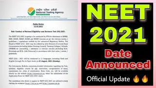 NEET 2021 Date Announced 🔥🔥 Latest Update