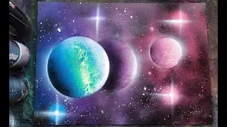 Space Painting Planets Tutorial Spray Art - Sacha Walker 2020