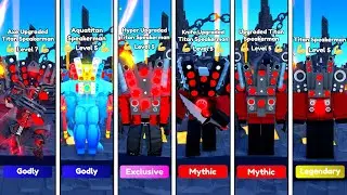 AXE vs AQUA vs HYPER vs KNIFE vs UPGRADED vs TITAN SPEAKERMAN! 🤯 | Toilet Tower Defense