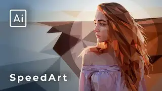 Low poly portrait. Adobe Illustrator Tutorial & Speed art