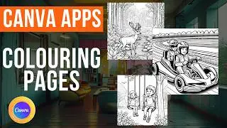 HOW TO USE THE COLOURING PAGES APP IN CANVA #canva #createoncanva #canvassador