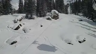 Beautiful view on the chair lift at the Lake Louise ski resort/ Can in Canada