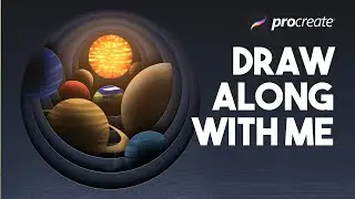 #73 SPACE PAPER CUT OUT - Procreate tutorial