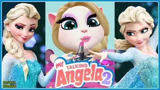 Моя Говорящая Анджела 2 | My Talking Angela 2 | Перевоплощение в  Эльзу | Frozen Мультики для детей