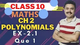 Polynomials Class 10 | Maths Chapter 2 | Exercise 2.1 Que 1