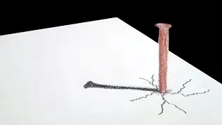 Big Nail into paper - Cool Anamorphic Illusion (3D Trick art)