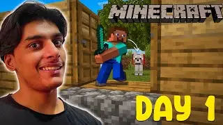 FIRST DAY OF PLAYING MINECRAFT BEDROCK!!