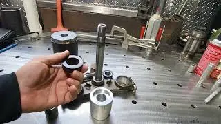 Dirt Bike #kx85 steering stem shaft and bearing removal using homemade press. Pt 1.