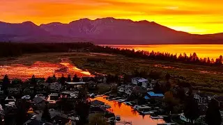 Sunset Over The Tahoe Keys / Drone Video