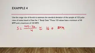 Biostatistics - Section 3.2 - Measures of Variation