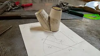 Разметка прямого тройника 60*40*40 центральный угол 45°