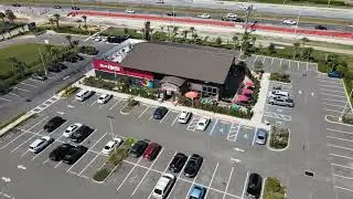 Drone footage of Rock & Brews in Wesley Chapel, Florida