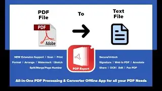 How to convert PDF file in to Text File   TXT,  RTF  Format in PDF Export App In iPhone & iPad?
