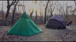 Chilly Hot Tent Winter Camping