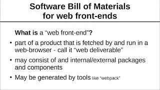 Software Bill of Materials for web frontends