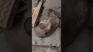 Melting Copper into Mask - Sand Casting