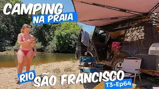I camped on the São Francisco River Beach in Minas Gerais
