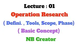 Operation research // Basic concept // Lect : 01