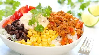 Chipotle Chicken Burrito Bowl | 20 Minute Meal Prep | Healthy + Quick + Easy