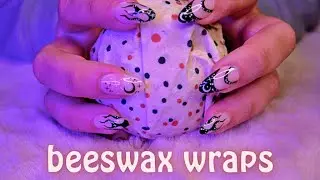 ASMR Unwrapping Beeswax Wrapps 🐝 Tapping & Scratching 🐝 No Talking
