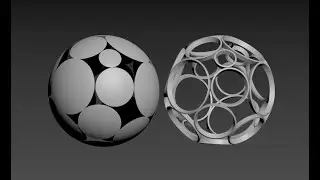 Model - Multi-circle cut sphere structure - 3dsmax