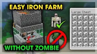 Easy IRON Farm Tutorial Without Zombie - 300 Per Hour! | Minecraft 🕹️