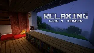 2 Hours Minecraft Relaxing Music | Rain & Thunder in Minecraft for Sleep, Study, Relax ASMR Sound