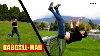 Launching my body at a fence to see what happens (RagDoll Stunts) 😂