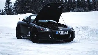 BLACK BEAST DRIFTING IN THE SNOW  | HONDA S2000