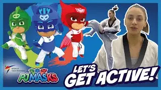 PJ Masks Get Active! | Learn Jumping Turning Kick with Milena Titoneli | PJ Masks X World Taekwondo