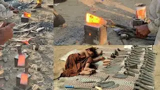 Knives Making | Hard Working women making knife on road side in India | Hand Made Knife