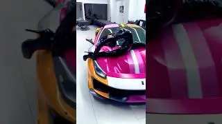 Flexible Girl Contortionist does Insane SPLITS on pink Ferrari!!🏎️ #flexibility #cars #flexible
