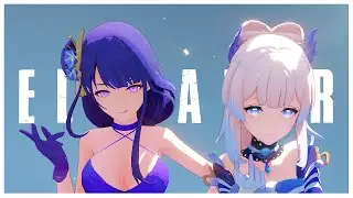 Ei and Kokomi trapped in an Elevator | Genshin Impact Animation | MMD
