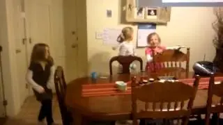 Girls dancing w\ their friend at a sleepover. :)