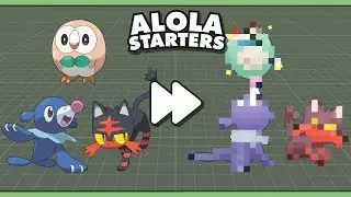 I modeled  Rowlet, Litten and Popplio! [Blender][3D Painter]