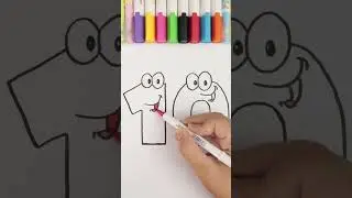 how to draw and colour number Ten 10  