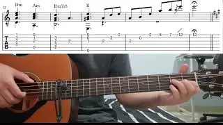 Mondstadt Night Theme (Genshin Impact) - Easy Fingerstyle Guitar Playthrough Tutorial With Tabs