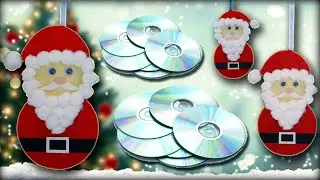 Santa Claus Wall Hanging from CD | Christmas Decoration Ideas | Christmas Craft Ideas