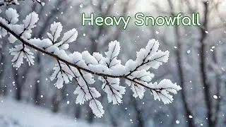 2 Minutes of Peaceful Heavy Snowfall | Winter Serenity, Live Snowfall | with natural sound #snow
