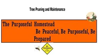 The Purposeful Homestead  03262023 - Tree Pruning and Maintenance