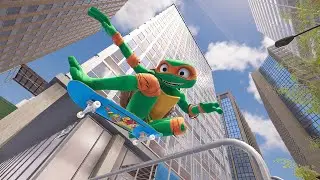 They made a Ninja Turtle Skateboarding Game (Gameplay)