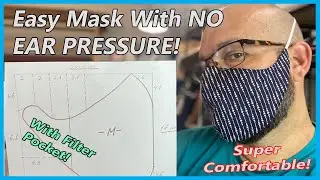 New Super Comfortable Mask with NO EAR PRESSURE - Around the Head Elastic!