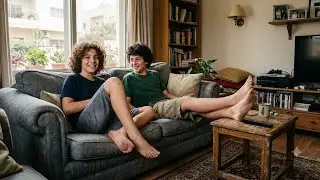 Foot massage little boy teenage 