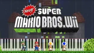 Newer Super Mario Bros Wii - Title Theme [Piano Tutorial] (Synthesia)