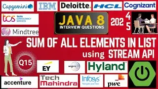 Java 8 Stream API Interview Questions: Sum of All Elements in List using Java 8 Stream API