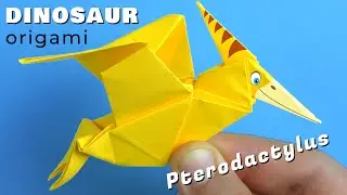 Paper pterodactylus origami dinosaur. How to make a pterodactyl from paper