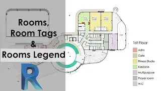Rooms, Room tags and legend in Revit