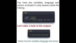 F-string in Python #pythonprogramming #phython #machinelearning